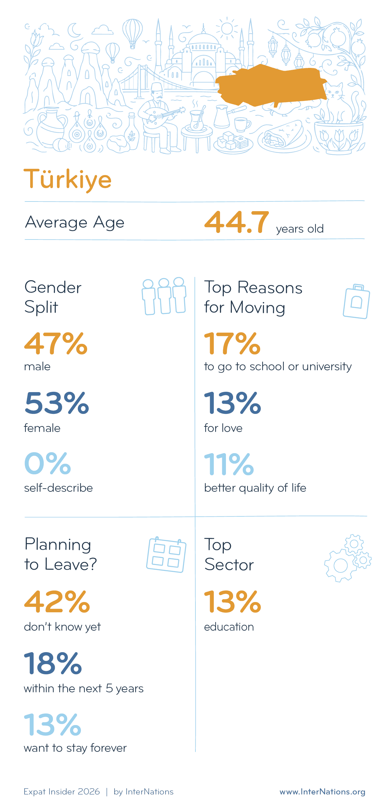 Key Demographics of Expats in Türkiye; details in description
